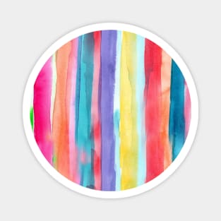 Rainbow watercolor stripes Magnet